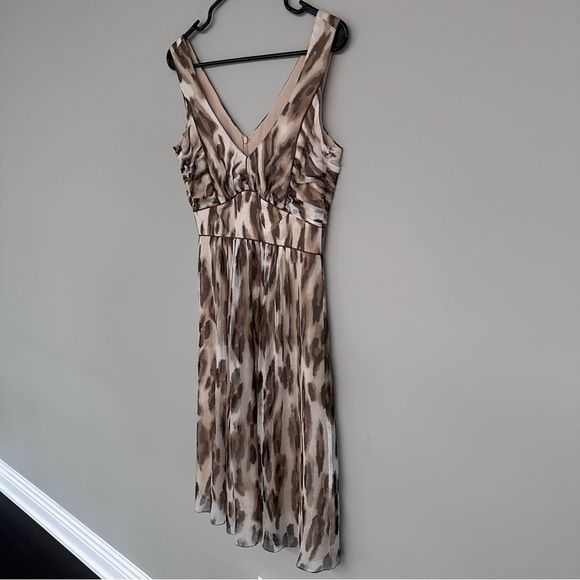 Luisa Cerano 100% Silk Leopard Print Dress Size 4 - Picture 4 of 6